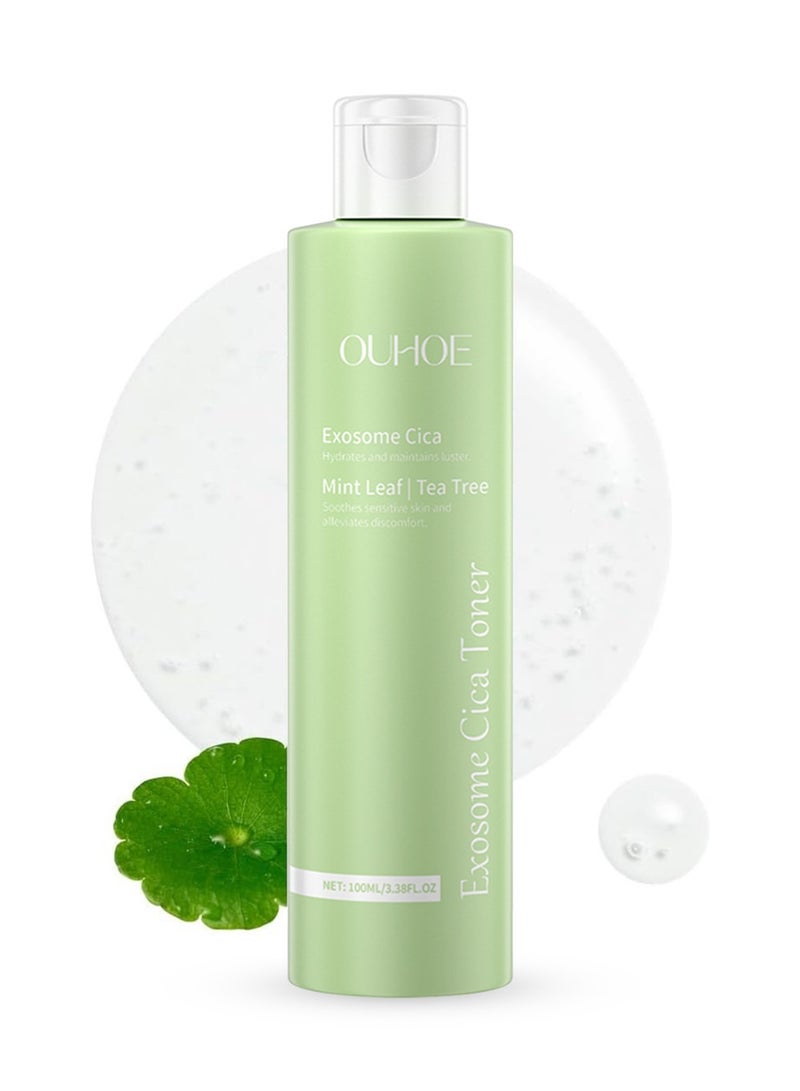OUHOE Centella Toner 100ml - Centella Asiatica & Tea Tree Soothing Toner for Face, Hydrating & Repairing Calming Toner, Alcohol-Free Moisturizer for Sensitive Skin, Korean Skin Care - Daily Facial Toner for Oily/Dull/Rough Skin - Mild & Non-Greasy Formula - Image 1
